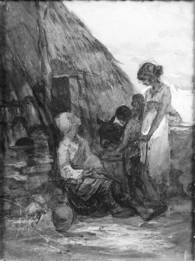 Paesaggio con figure e asino - Museo Civico, Pescia, Pistoia